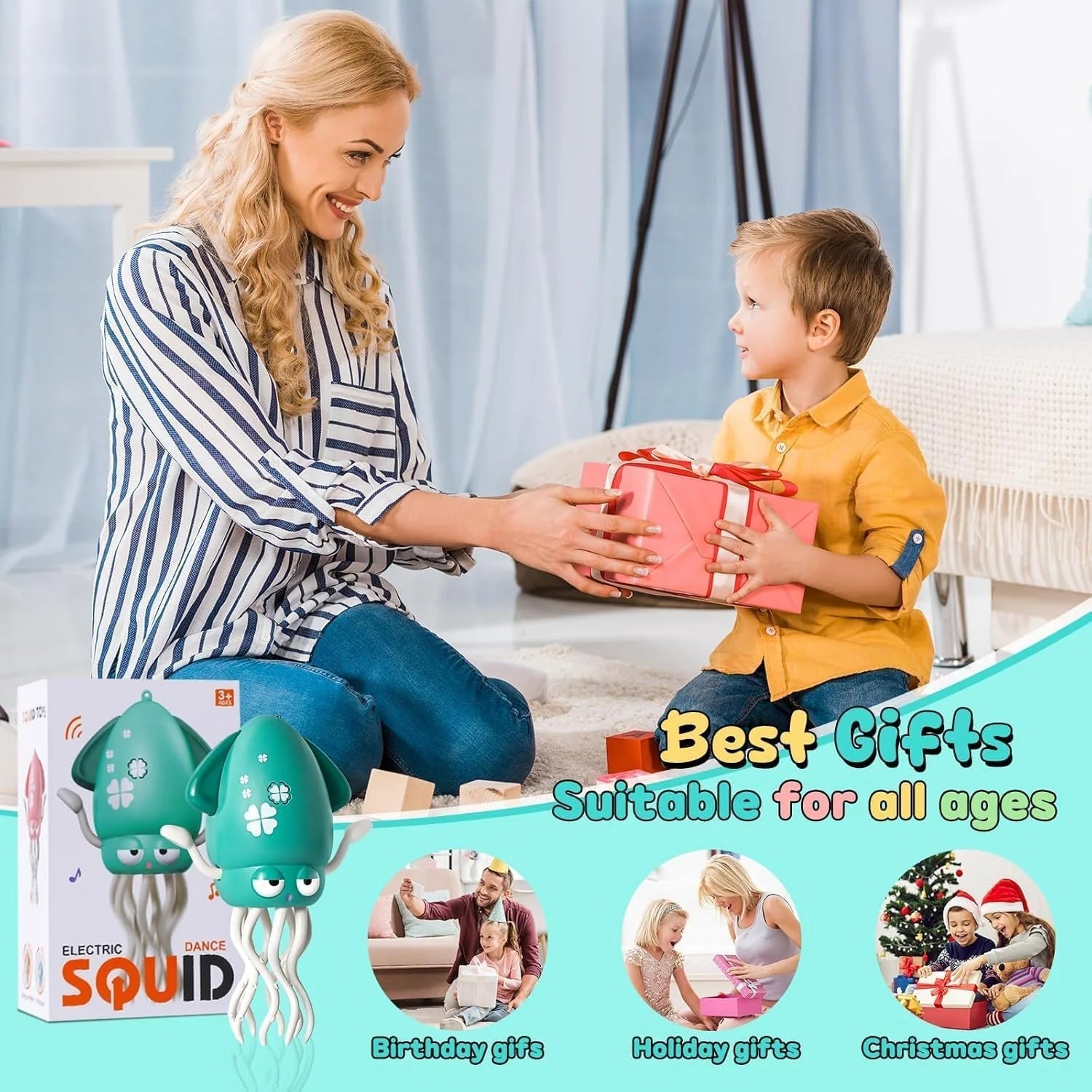 Musical Crawling Squid Toy - BEBE