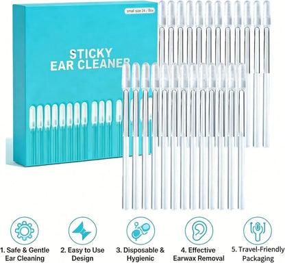 Baby Ear Cleaning Sticks, Soft Rubber Tip (24 Pcs)